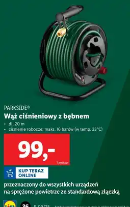 Lidl Wąż na sprężone powietrze z bębnem 20 m Parkside oferta