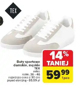 Carrefour Buty męskie sportowe 36-46 Tex oferta