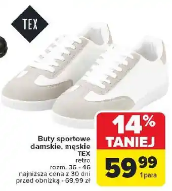 Carrefour Buty męskie sportowe 36-46 Tex oferta