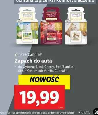 Lidl Odświeżacz do samochodu vanilla cupcake Yankee Candle oferta