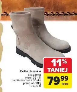 Carrefour Botki damskie a'la zamsz 36-41 oferta