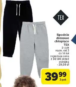 Carrefour Spodnie dresowe chłopięce roz. 3-14 lat Tex oferta