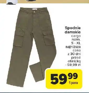 Carrefour Spodnie damskie cargo s-xl oferta