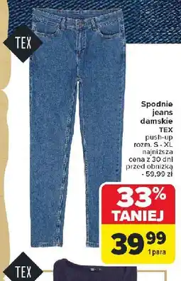 Carrefour Spodnie jeans damskie rozm. s-xl Tex oferta