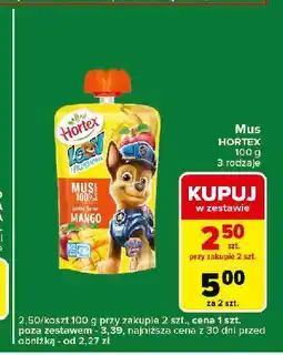 Carrefour Express Mus banan jabłko mango Hortex Leon oferta