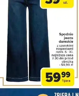 Carrefour Spodnie damskie jeans szerokie oferta