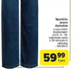 Carrefour Spodnie damskie jeans szerokie oferta