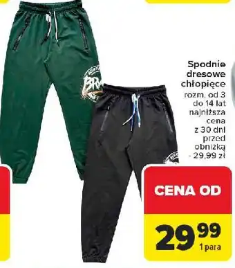 Carrefour Spodnie dresowe chłopięce 3-14 lat oferta