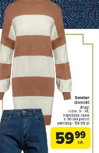 Carrefour Sweter damski długi rozm: s-xl oferta