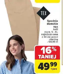 Carrefour Spodnie damskie twill s-xl Tex oferta