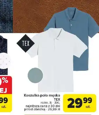 Carrefour Koszulka polo męska rozm. s-3xl Tex oferta