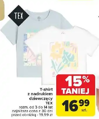 Carrefour T-shirt dziewczęcy 3-14 lat Tex oferta