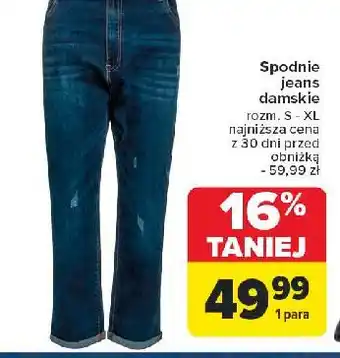 Carrefour Spodnie jeans damskie rozm. s-xl oferta