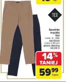 Carrefour Spodnie męskie s-3xl Tex oferta