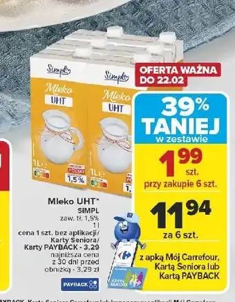 Carrefour Mleko 1.5% Simpl oferta