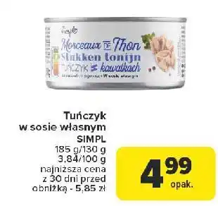 Carrefour Tuńczyk w kawałkach sosie własnym Simpl oferta