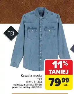 Carrefour Koszula męska jeans s-3xl Tex oferta