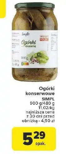 Carrefour Ogórki konserwowe Simpl oferta