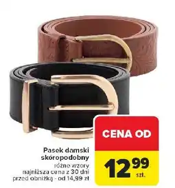 Carrefour Pasek damski skóropodobny oferta