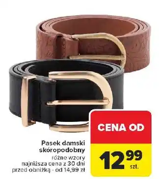 Carrefour Pasek damski skóropodobny oferta