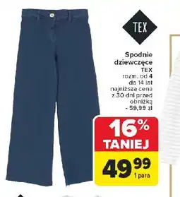 Carrefour Spodnie dziewczęce 4-14 lat Tex oferta