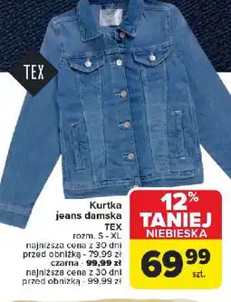 Carrefour Kurtka damska jeansowa s-xl czarna Tex oferta