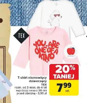 Carrefour T-shirt niemowlęcy dziewczęcy 3mies-4 lata Tex oferta