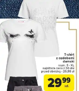 Carrefour T-shirt z ozdobami damski s-xl oferta