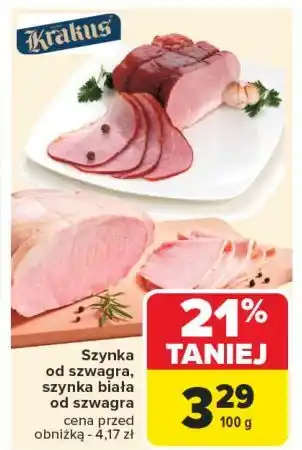 Carrefour Szynka biała od szwagra Krakus Animex oferta