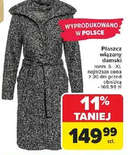 Carrefour Płaszcz wiązany damski s-xl oferta