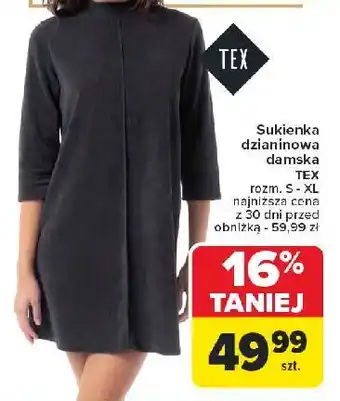 Carrefour Sukienka dzianinowa damska s-xl Tex oferta