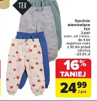 Carrefour Spodnie niemowlęce Tex oferta