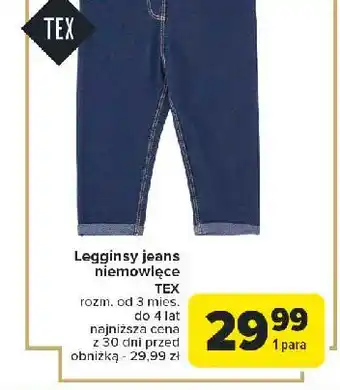 Carrefour Legginsy niemowlęce jeans Tex oferta