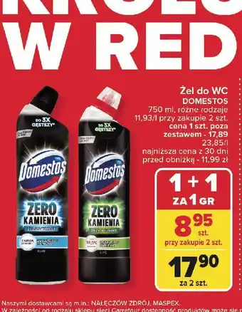 Carrefour Żel do wc blue Domestos Zero Kamienia oferta