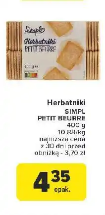 Carrefour Herbatniki petit beurre Simpl oferta