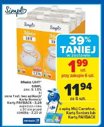 Carrefour Mleko 1.5% Simpl oferta