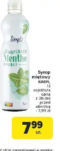 Carrefour Syrop mint Simpl oferta