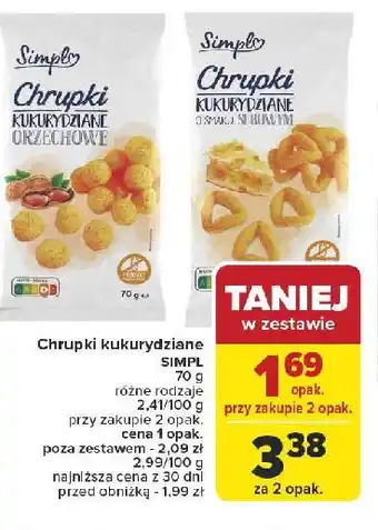 Carrefour Chrupki kukurydziane serowe Simpl oferta