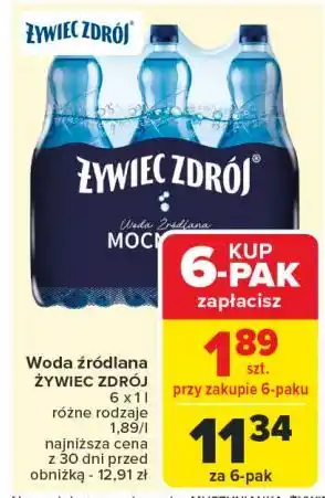 Carrefour Woda mocny gaz Żywiec Zdrój oferta