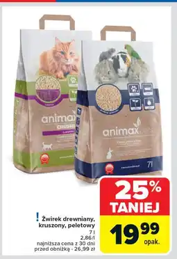 Carrefour Żwirek drewniany peletowy Animax Pets oferta