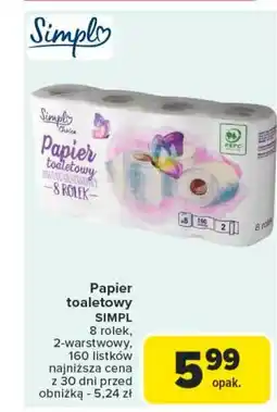 Carrefour Papier toaletowy dwuwarstwowy Simpl oferta