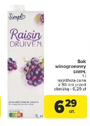 Carrefour Sok winogronowy Simpl oferta