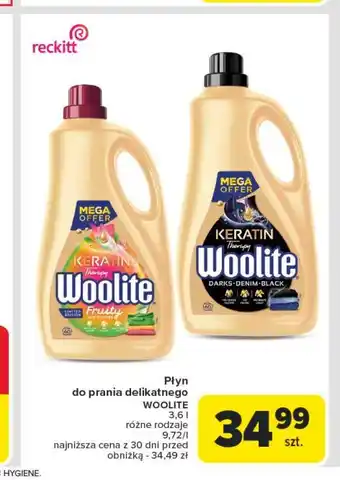 Carrefour Płyn do prania mix color fruity Woolite Keratin oferta