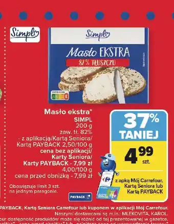 Carrefour Masło ekstra Simpl oferta