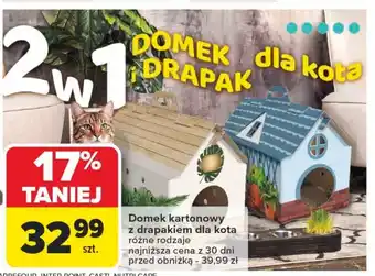 Carrefour Domek tekturowy z drapakiem oferta