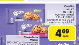 Carrefour Ciastka z czekoladą i rodzynkami Milka Pieguski oferta