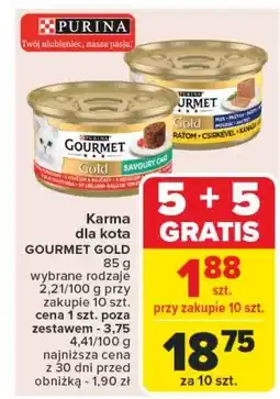 Carrefour Karma dla kota łosoś i kurczak w sosie Purina Gourmet Gold oferta