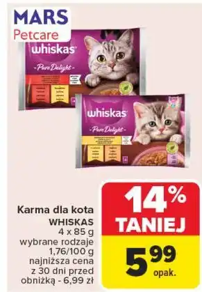 Carrefour Karma dla kota soczyste kąski Whiskas Pure Delight oferta