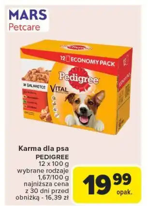 Carrefour Karma dla psa w galaretce 3x wołowina + kurczak jagnięcina drób Pedigree Vital oferta