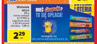 Carrefour Wafelek toffi w czekoladzie mlecznej Grześki Mega oferta